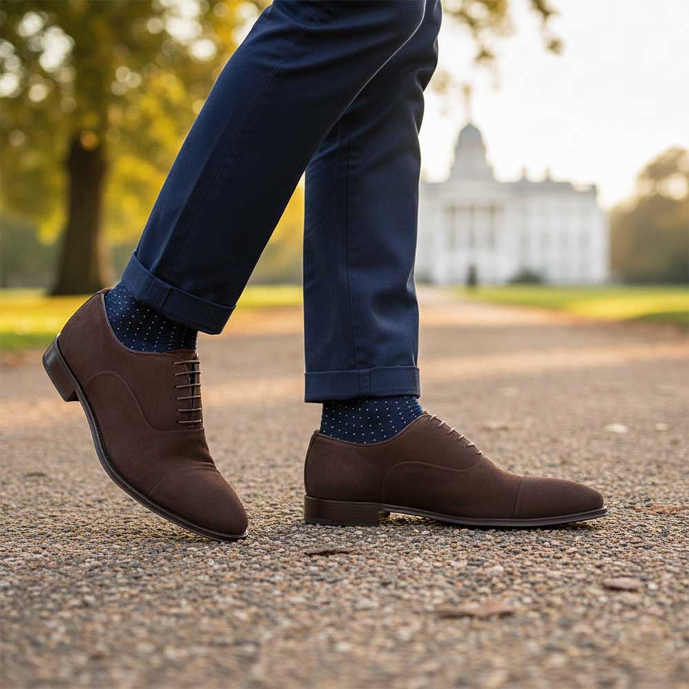 Navy Blue Brown Oxfords With Jeans Beatnik Corso Brown Men's