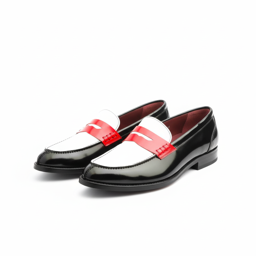 Cómodo Mocasín de mujer en piel tricolor Bessie 3 Tone