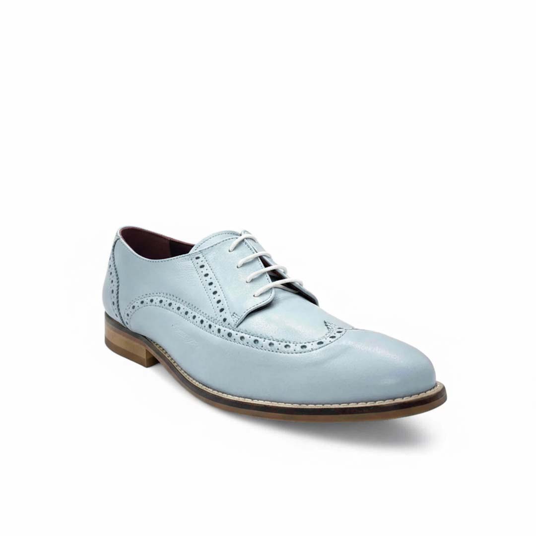 Blucher de mujer en piel color azul Beatnik Ethel Blue Volare