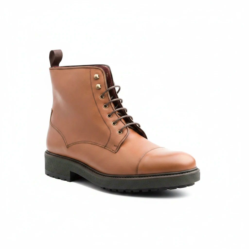 Botas de cordones para hombre en piel marrón Beatnik Truman