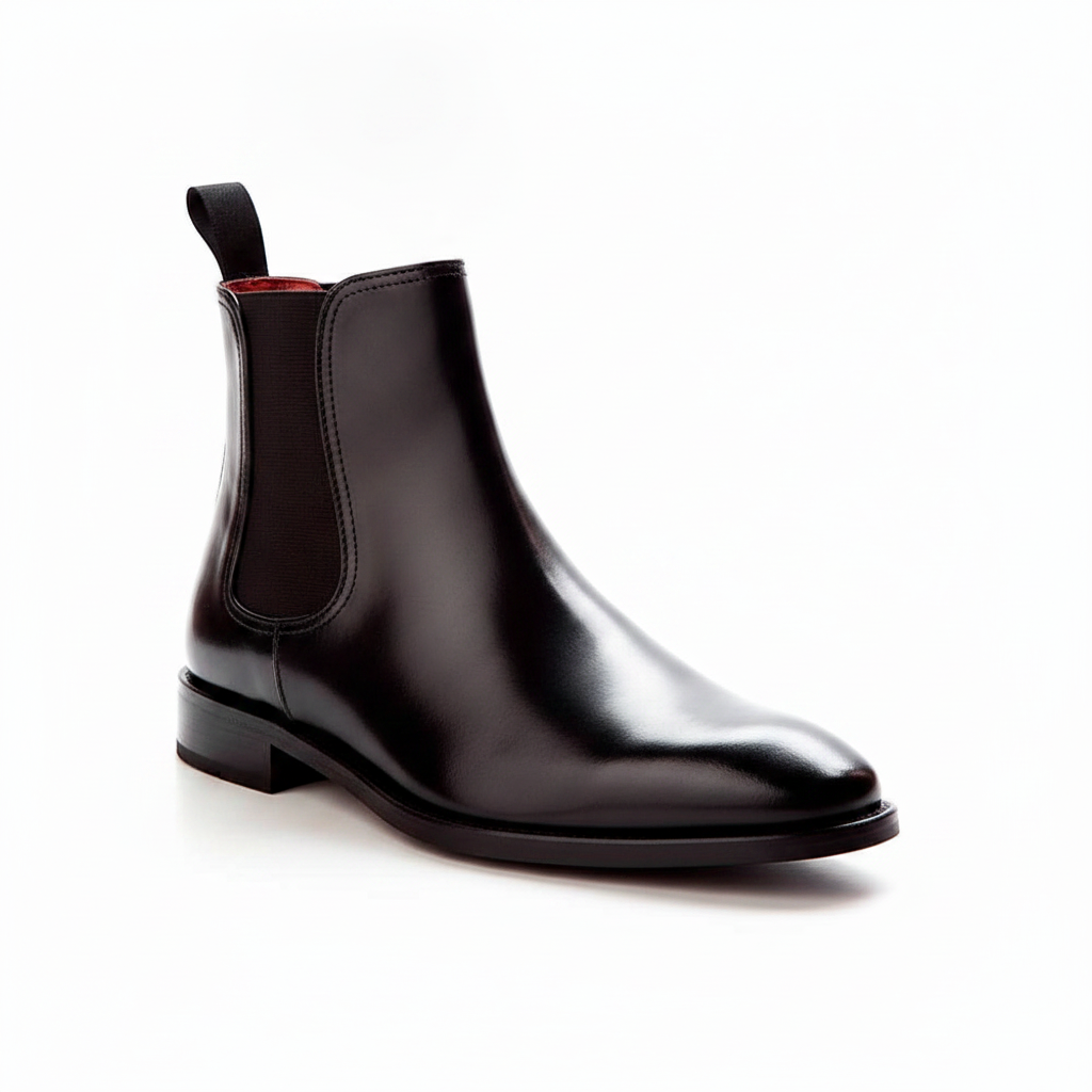 Botas Chelsea negras para hombre Cassady Black hecha a mano en España por Beatnik Shoes
