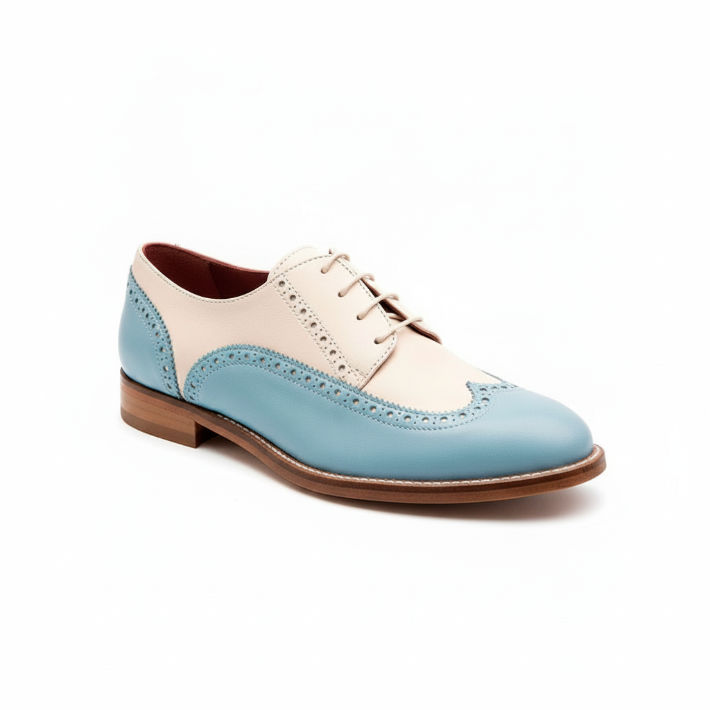 Zapato blucher bicolor de mujer con cordones Ethel por Beatnik Shoes