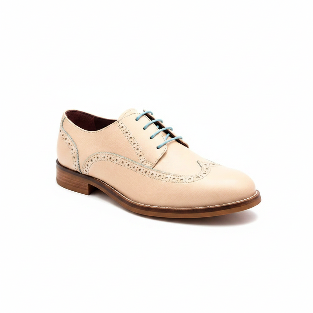 Zapatos de cordones Beatnik Ethel Beige para mujer hechos a mano en España por Beatnik Shoes