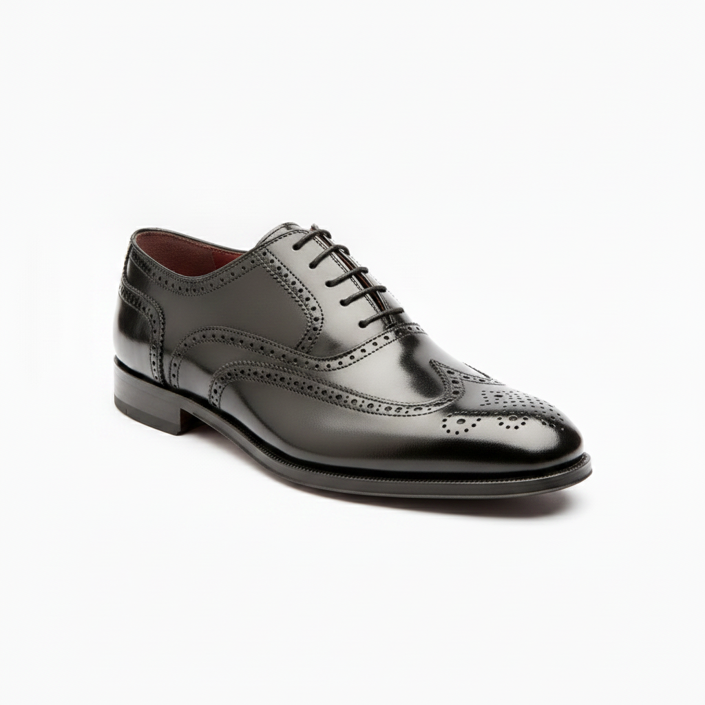 Holmes Deep Black Oxfords negros de piel genuína para hombre