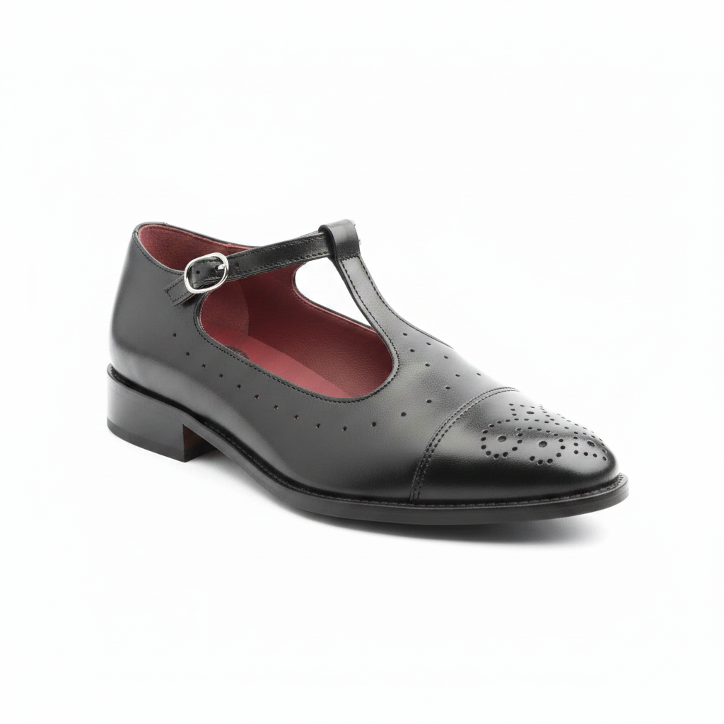 Zapato de hebillas negro para mujer en piel Beatnik Martha Black